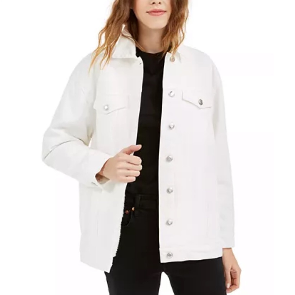 OAT Faux-Sherpa-Lined Denim Trucker Jacket